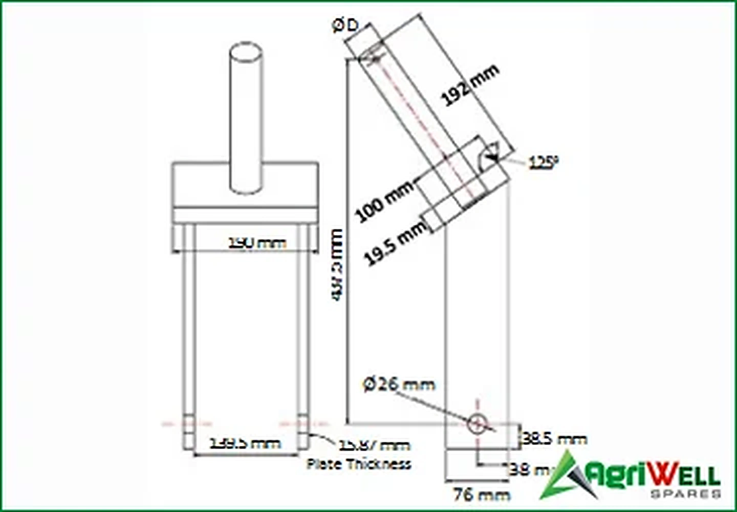 tail wheel fork-CASTER FORK (HEAVY DUTY)