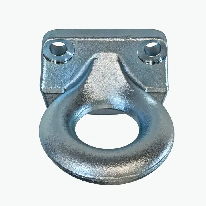 Forged 4-bolt drawbar lunette eye front view, AgriWell code AWF4BDLE-001