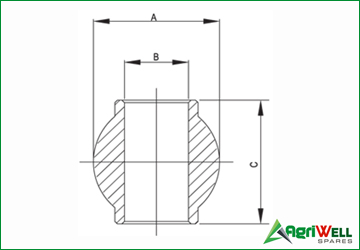 BALL WITH COLLAR BLACK LINE 16MnCr5
(HIGH RUST RESISTANCE)