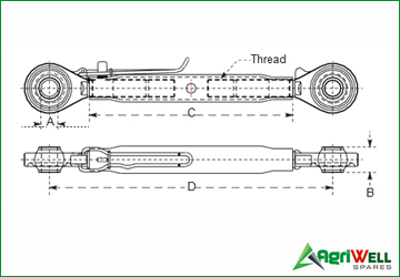 tractor top link assembly