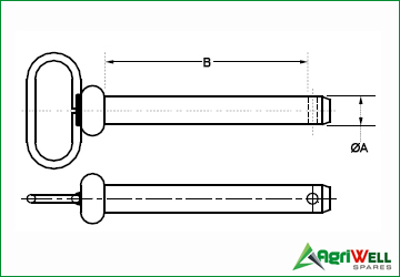 FIXED BLACK HANDLE HITCH PINS